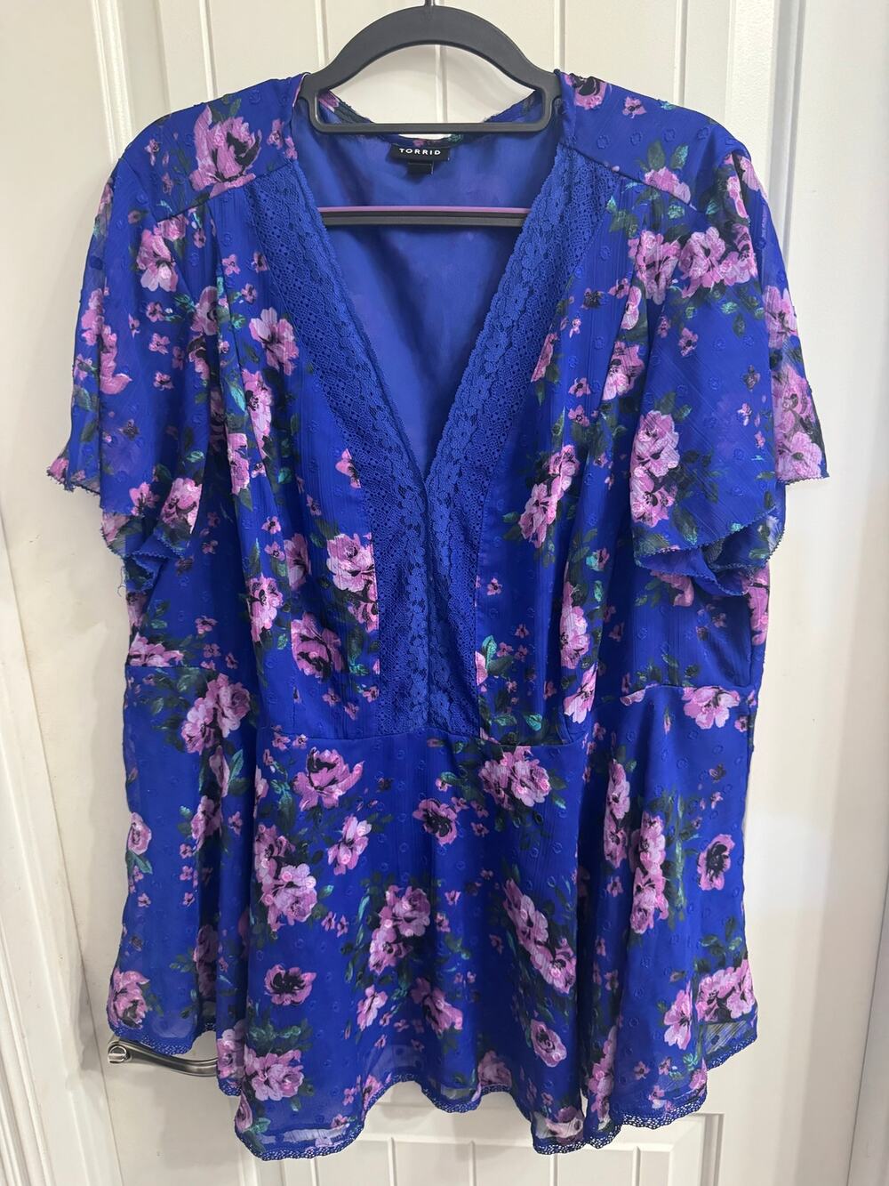Torrid Plus Size 2 (18/20) Royal Blue Floral Top